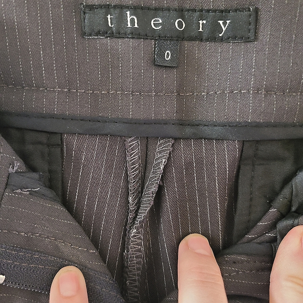Theory Gray Pinstripe Trousers - Picture 3 of 3
